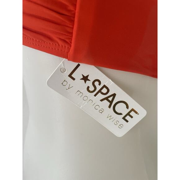 L*Space Swim Bandeau Bikini Top Halter Orange Swimwear - Picture 5 of 8